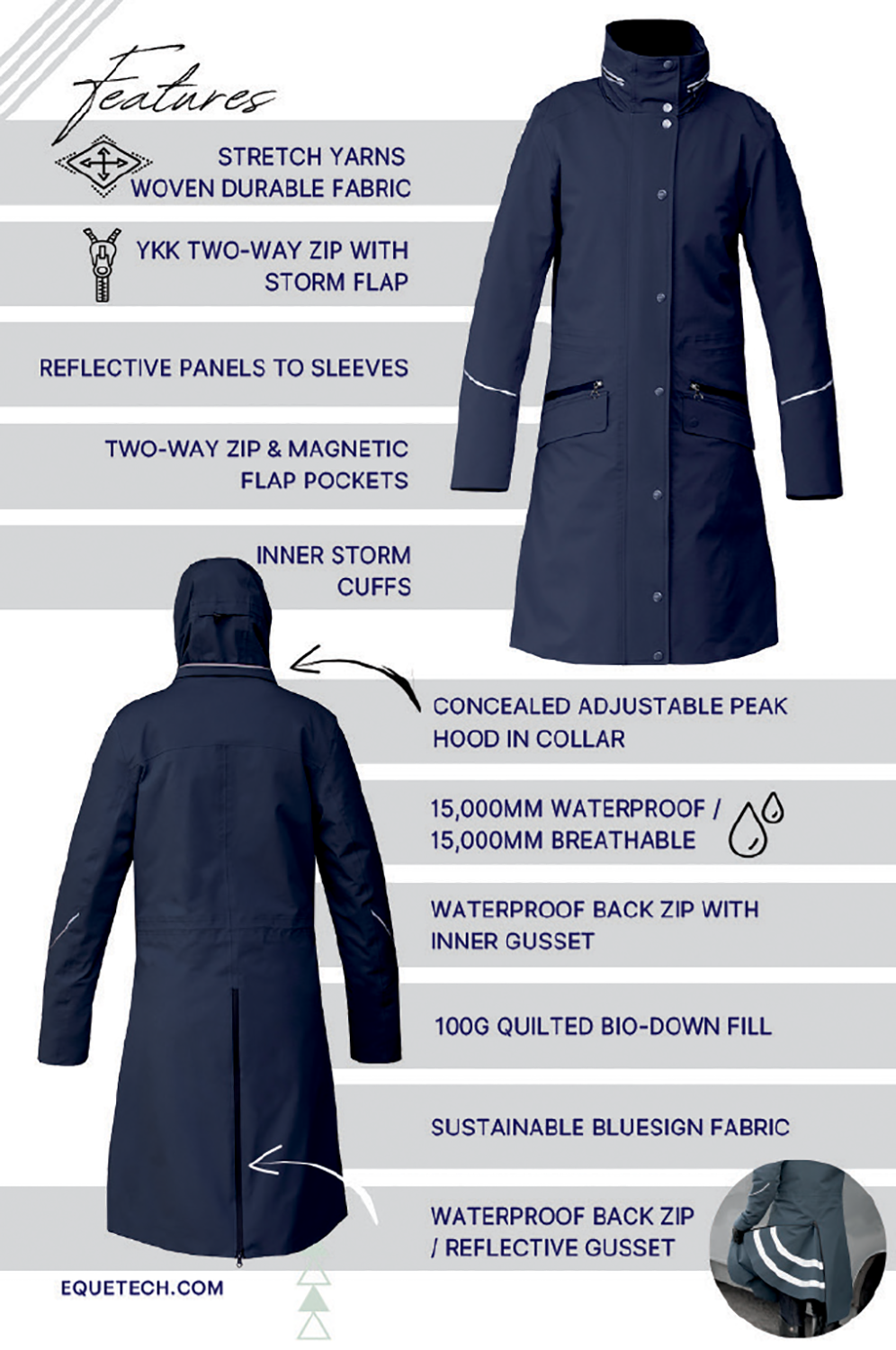 Utopia Long Waterproof Riding Coat