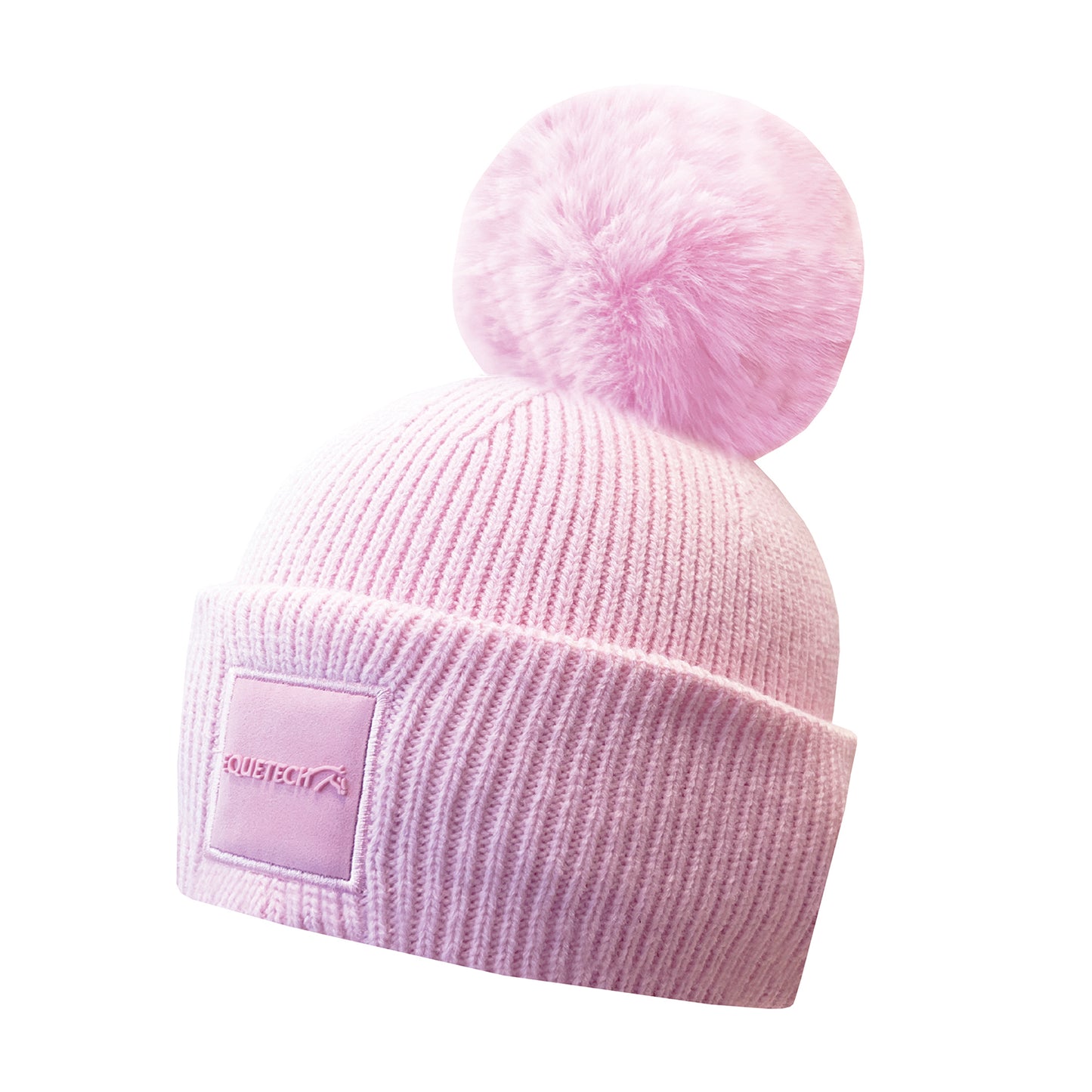 Junior Luxe Pink Recycled Pom Knit Hat