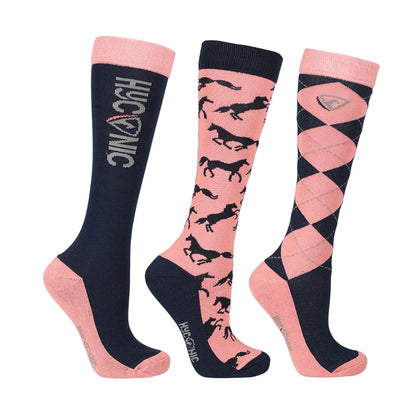 HyCONIC Children's Pattern Socks by Hy Equestrian (Pack of 3)