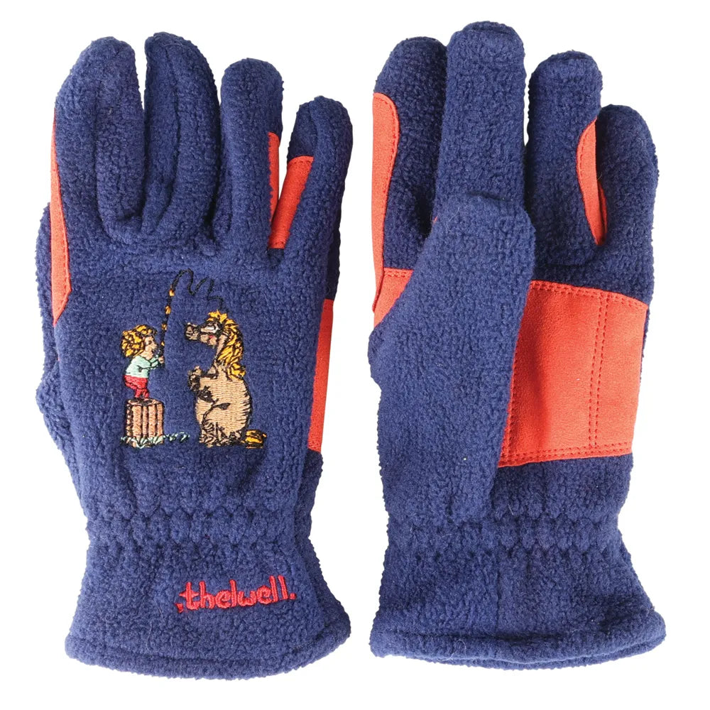 Hy Equestrian Thelwell Collection Practice Makes Perfect Children's Fleece Riding Gloves