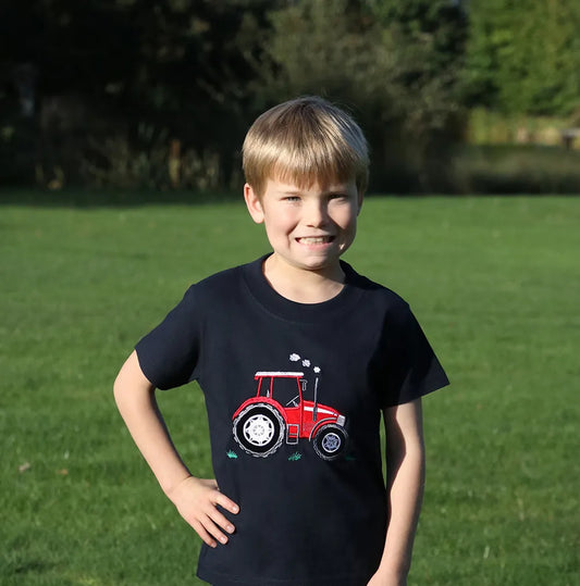 British Country Collection Big Red Tractor Childrens T-Shirt