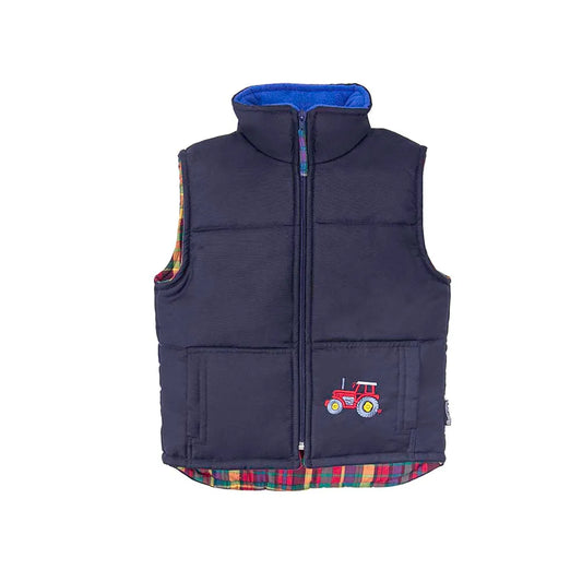 British Country Collection Three Tractors Childrens Gilet