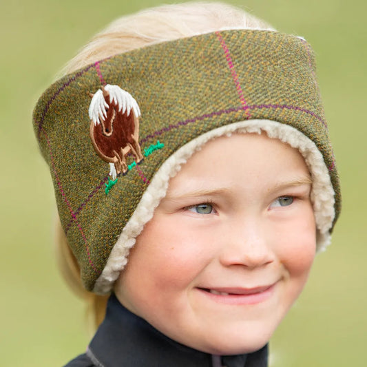 British Country Collection Fat Pony Childrens Tweed Headband