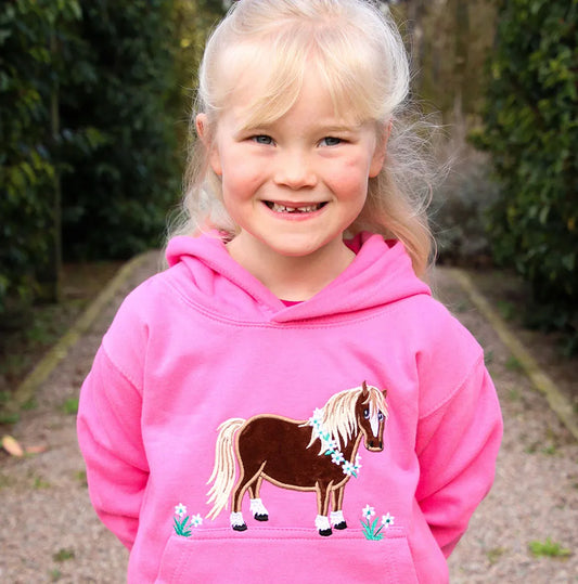 British Country Collection Flora Pony Childrens Hoodie