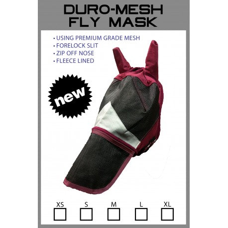 Burgundy Duro Mesh Fly Mask