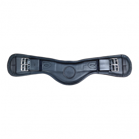 Padded leather contour dressage girth