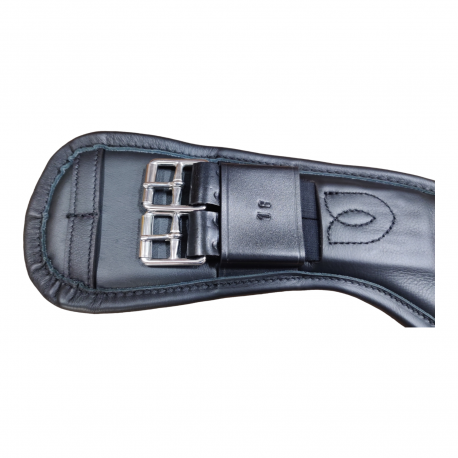 Padded leather contour dressage girth