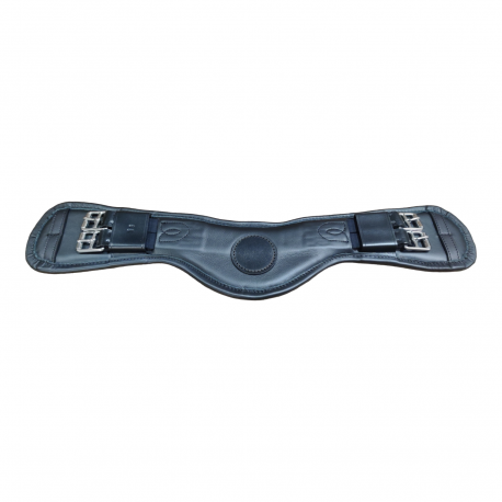 Padded leather contour dressage girth